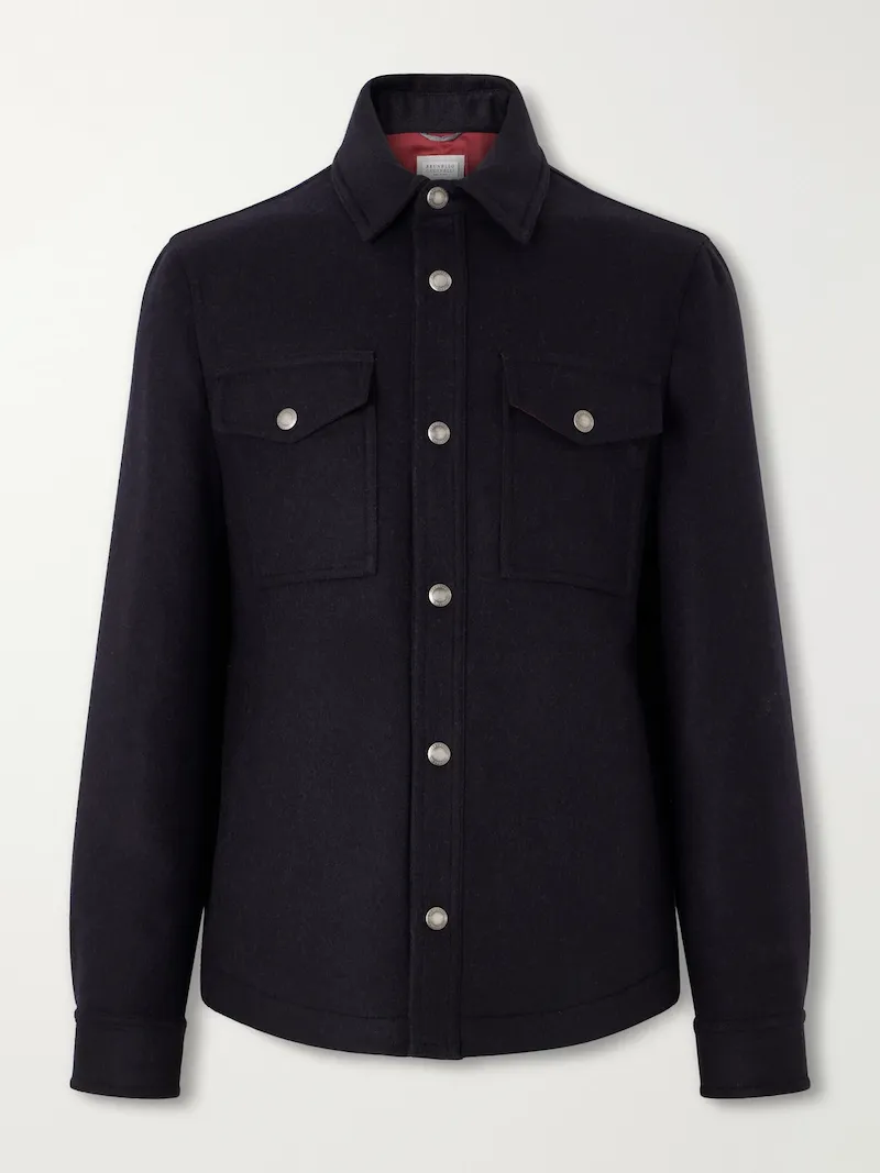 Brunello Cucinelli - Wool-Felt Overshirt - Men - Black