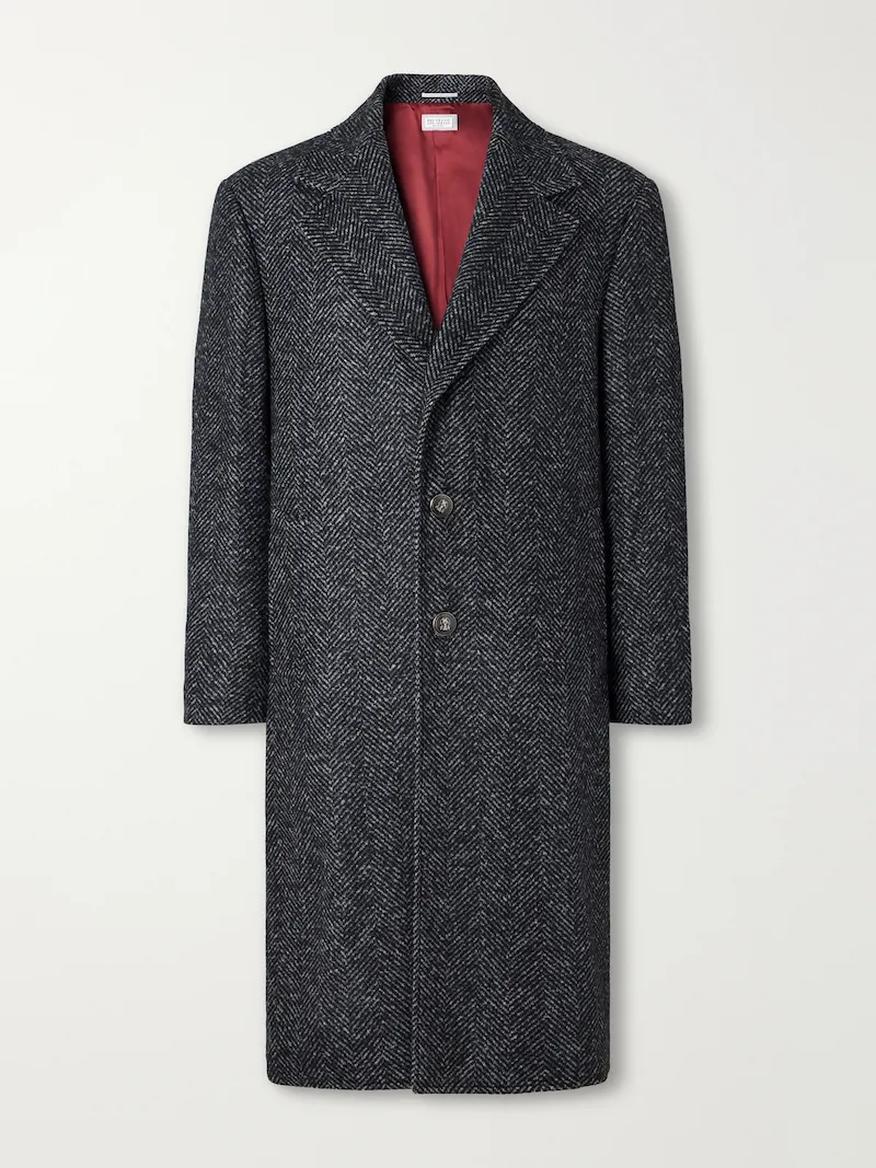 Brunello Cucinelli - Herringbone Twill Coat - Men - Gray