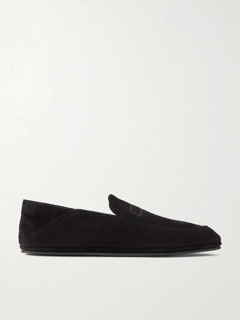 John Lobb - Kingston II Collapsible-Heel Suede Loafers - Men - Black