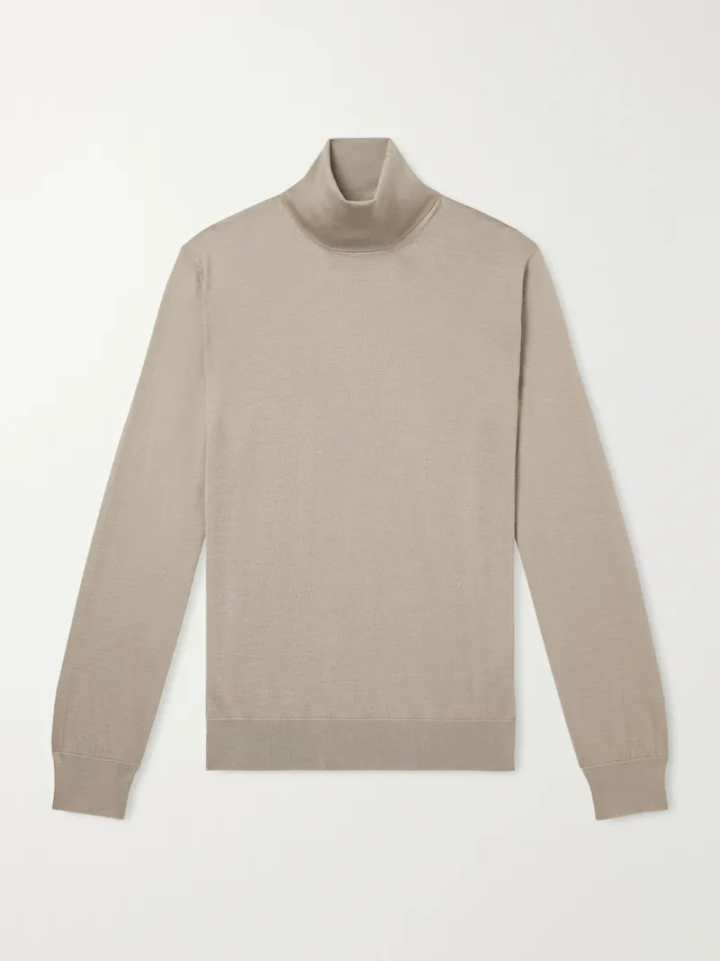 Zegna - Cashmere and Silk-Blend Rollneck Sweater - Men - Brown