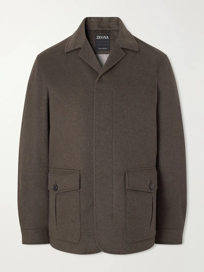 Zegna - Oasi Herringbone Cashmere Coat - Men - Green